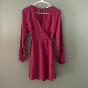 Long Sleeve Wrap Dress